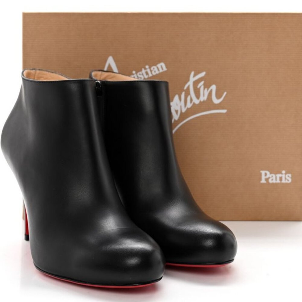Christian Louboutin New  Calfskin Belle 85 Ankle Boots Booties 35.5 Black